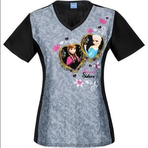 Cherokee Tooniforms Frozen Scrub Top - Medium